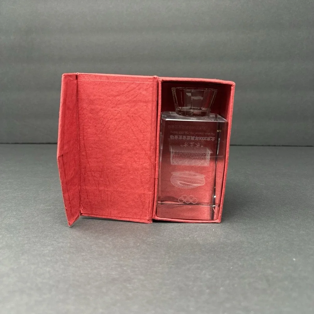 2008 Beijing Olympics Bird's Nest Water Cube 3D Crystal Candle Holder Souvenir